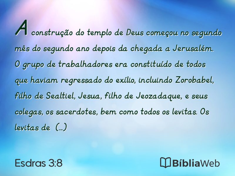 Esdras 3:8 em imagem para compartilhar