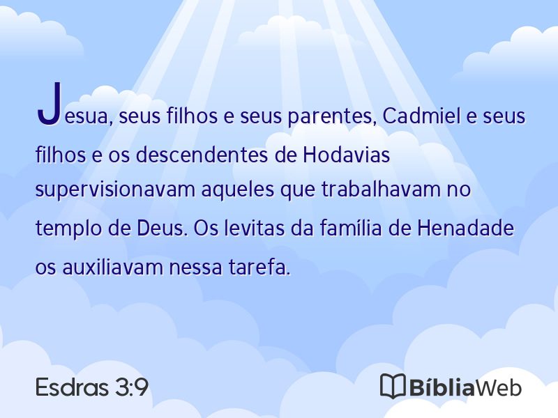 Esdras 3:9 em imagem para compartilhar