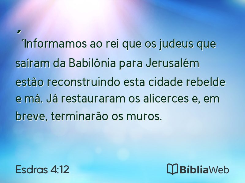 Esdras 4:12 em imagem para compartilhar