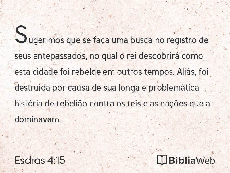Esdras 4:15 em imagem para compartilhar