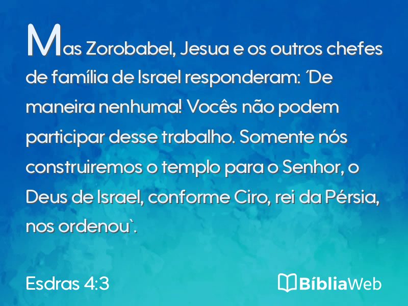 Esdras 4:3 em imagem para compartilhar
