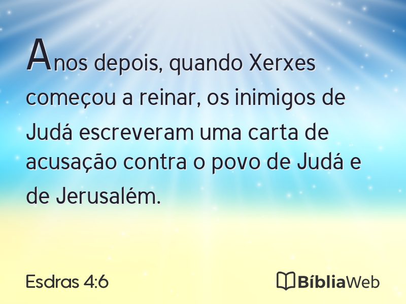 Esdras 4:6 em imagem para compartilhar