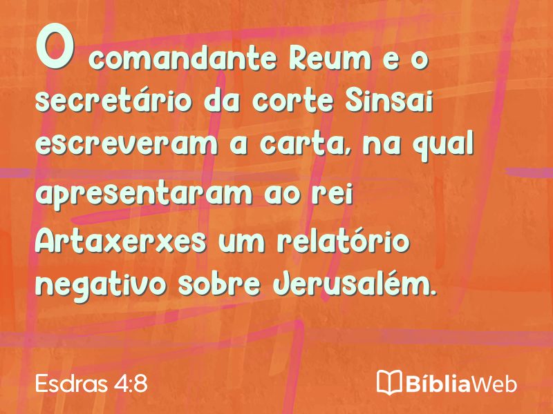Esdras 4:8 em imagem para compartilhar