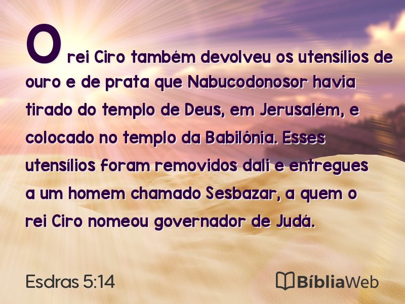 Esdras 5:14 em imagem para compartilhar
