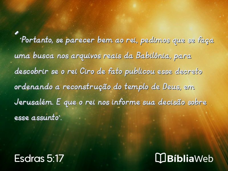 Esdras 5:17 em imagem para compartilhar