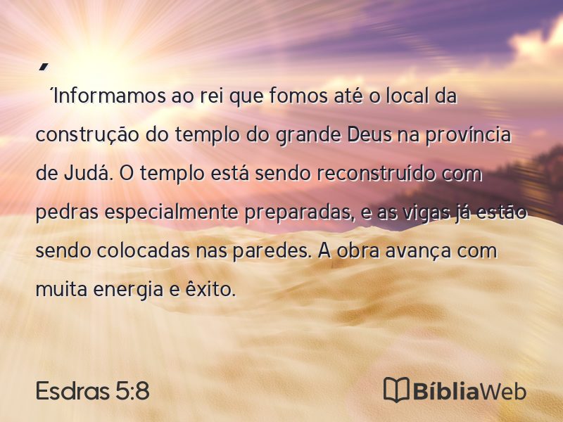 Esdras 5:8 em imagem para compartilhar