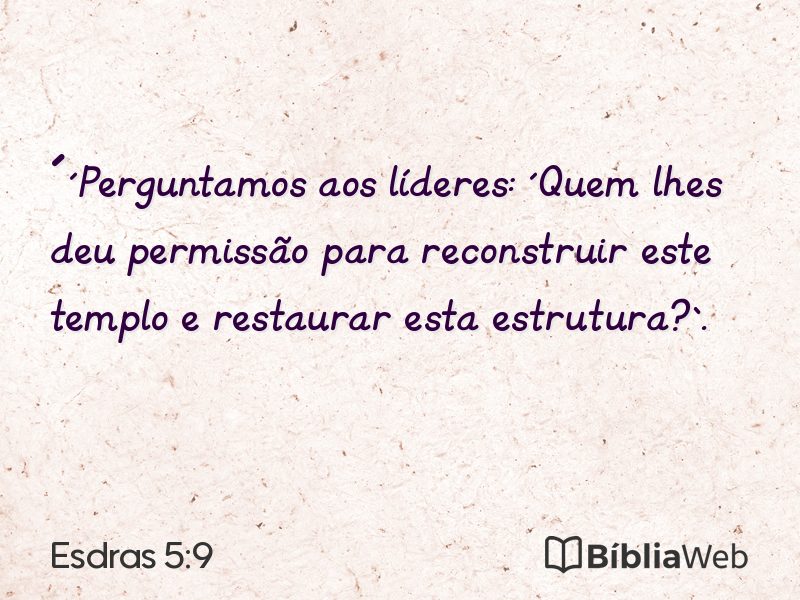 Esdras 5:9 em imagem para compartilhar