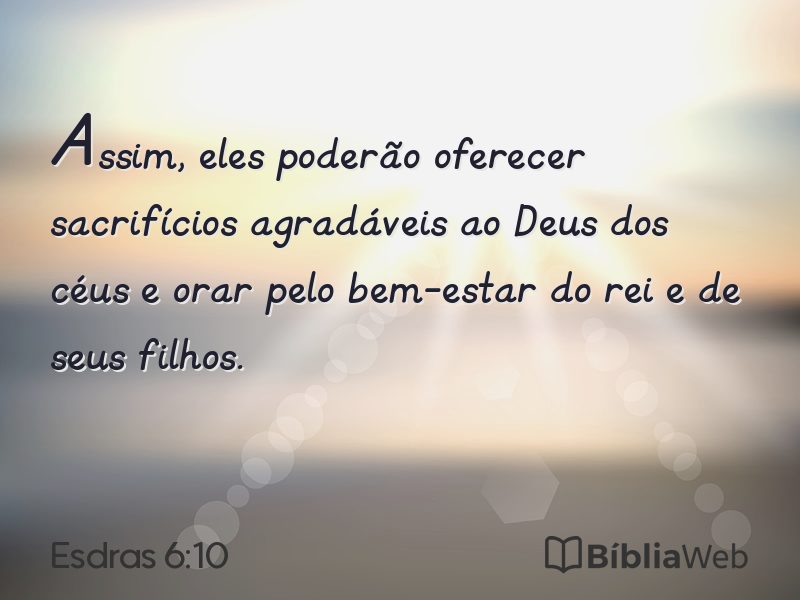Esdras 6:10 em imagem para compartilhar