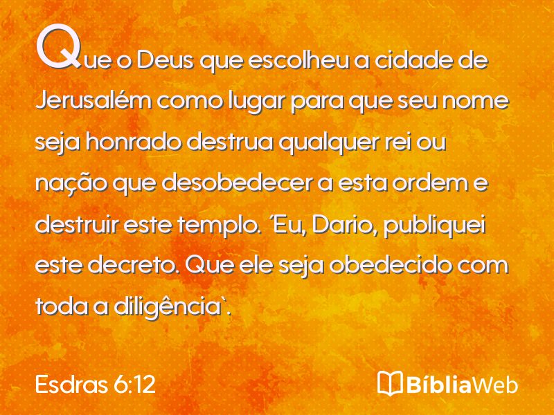 Esdras 6:12 em imagem para compartilhar