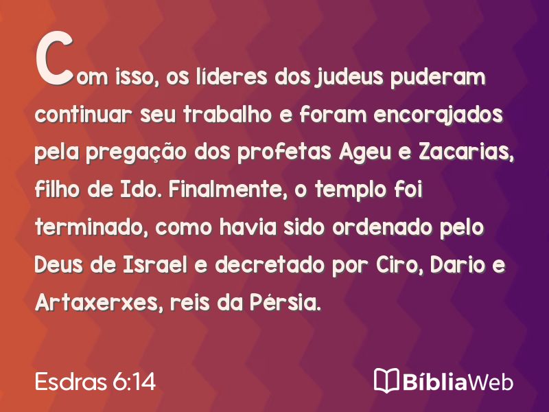 Esdras 6:14 em imagem para compartilhar