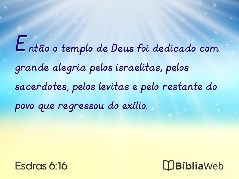 Esdras 6:16 em imagem para compartilhar