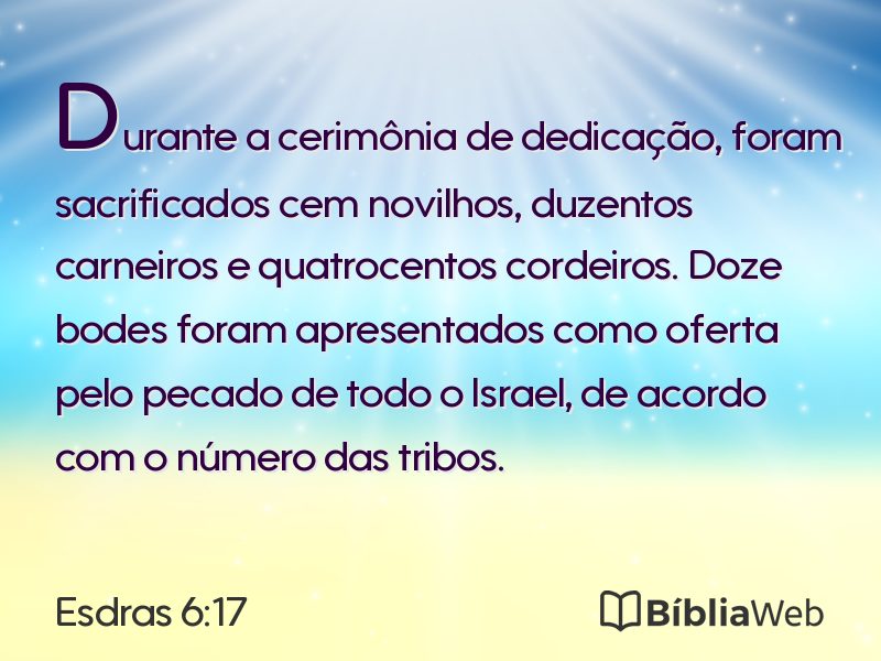 Esdras 6:17 em imagem para compartilhar