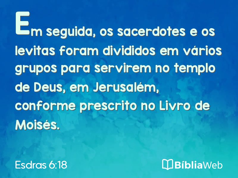 Esdras 6:18 em imagem para compartilhar