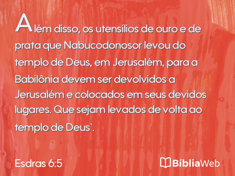 Esdras 6:5 em imagem para compartilhar