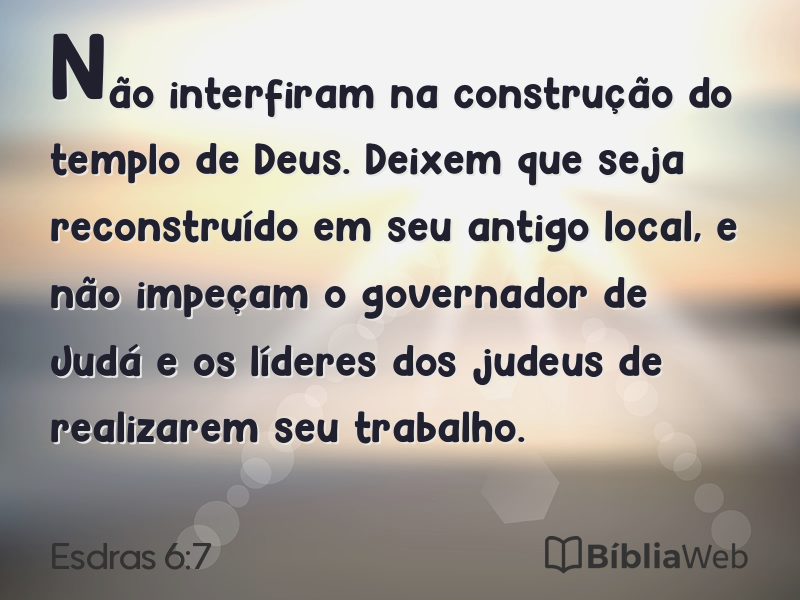 Esdras 6:7 em imagem para compartilhar