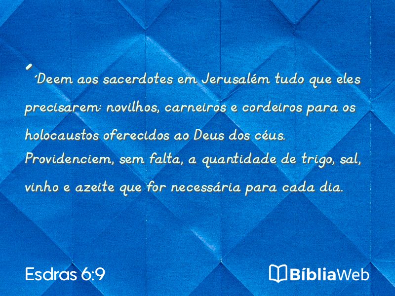 Esdras 6:9 em imagem para compartilhar