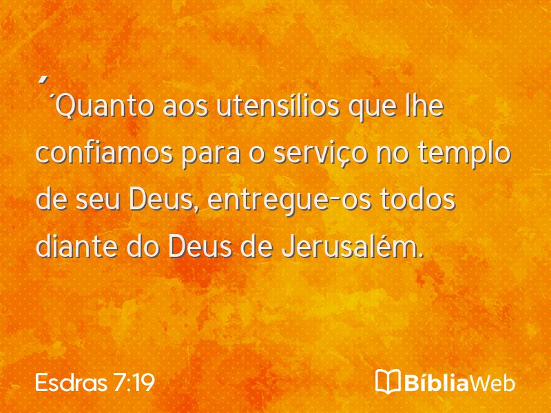 Esdras 7:19 em imagem para compartilhar