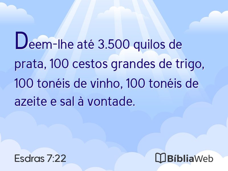 Esdras 7:22 em imagem para compartilhar