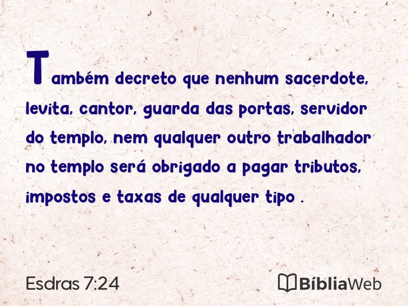 Esdras 7:24 em imagem para compartilhar