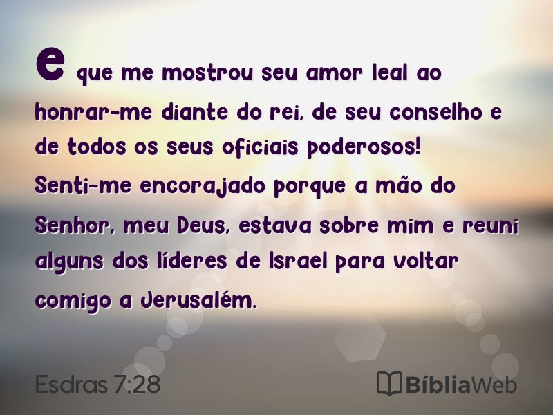 Esdras 7:28 em imagem para compartilhar