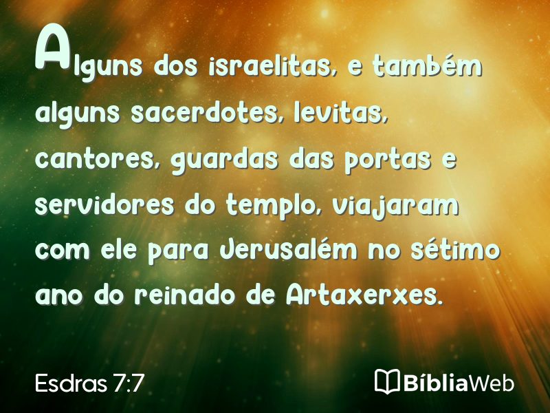 Esdras 7:7 em imagem para compartilhar