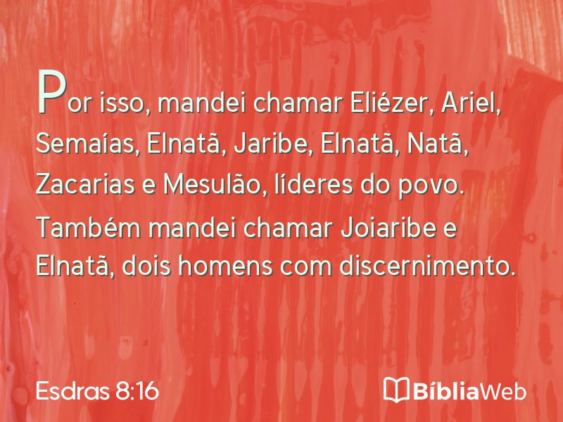 Esdras 8:16 em imagem para compartilhar