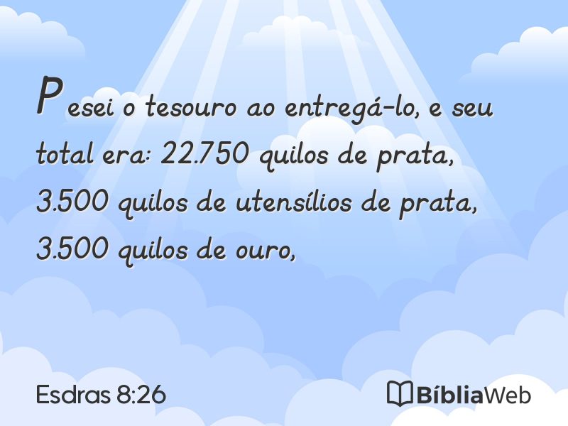 Esdras 8:26 em imagem para compartilhar
