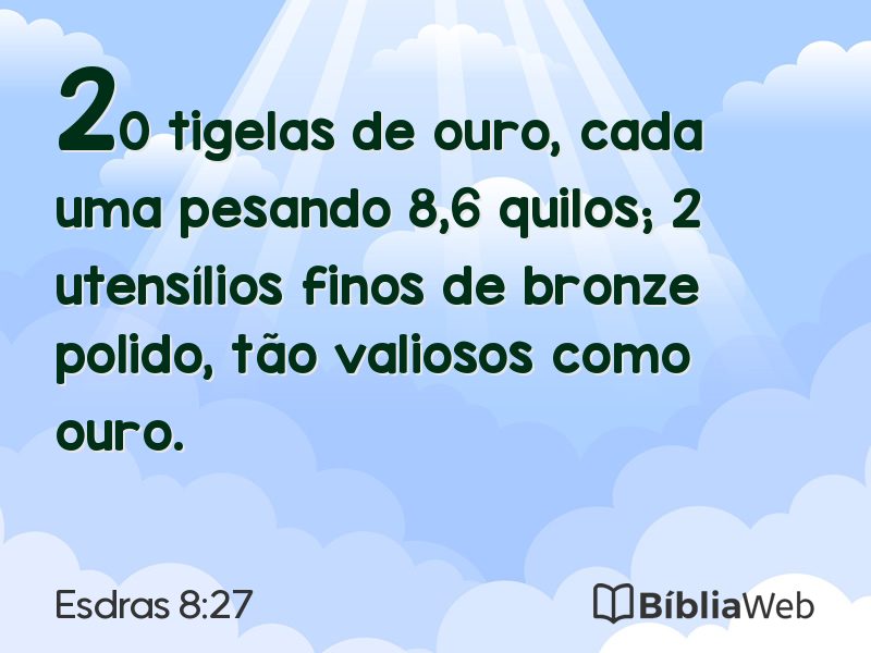 Esdras 8:27 em imagem para compartilhar