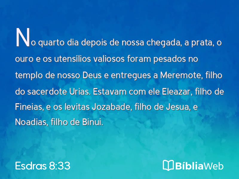 Esdras 8:33 em imagem para compartilhar