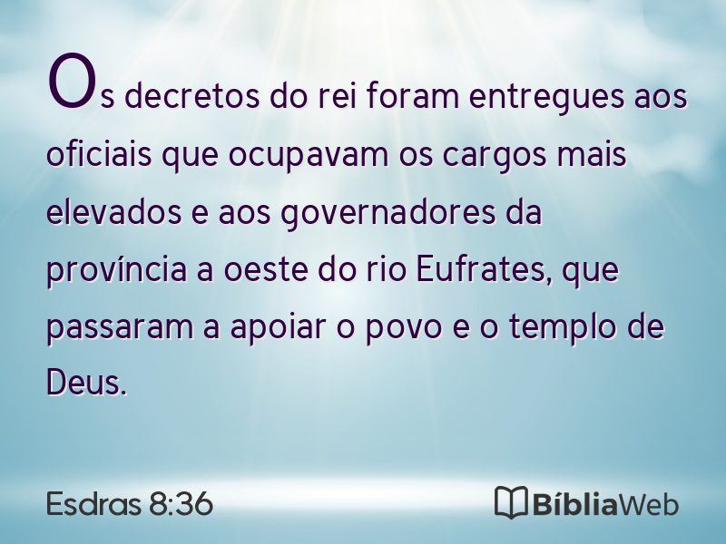 Esdras 8:36 em imagem para compartilhar