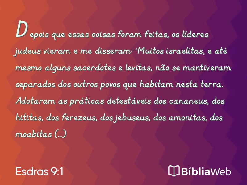 Esdras 9:1 em imagem para compartilhar