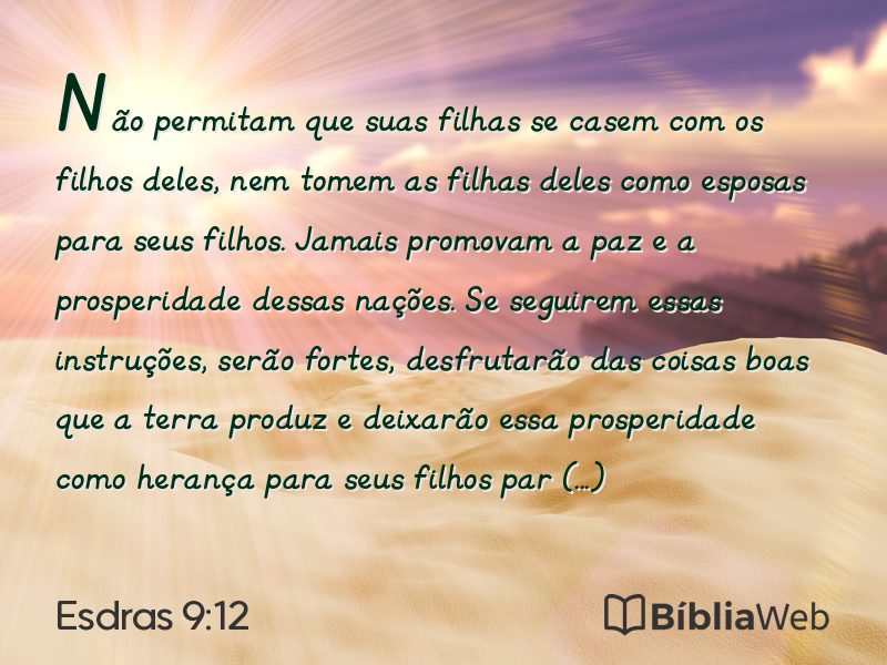 Esdras 9:12 em imagem para compartilhar