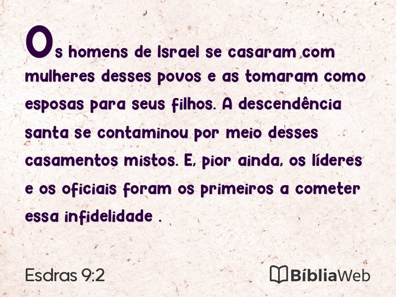 Esdras 9:2 em imagem para compartilhar