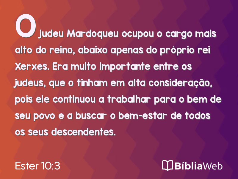 Ester 10:3 em imagem para compartilhar