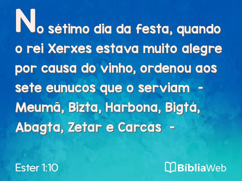 Ester 1:10 em imagem para compartilhar