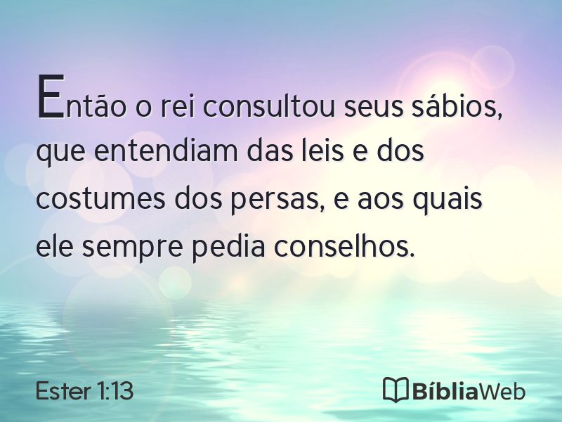 Ester 1:13 em imagem para compartilhar