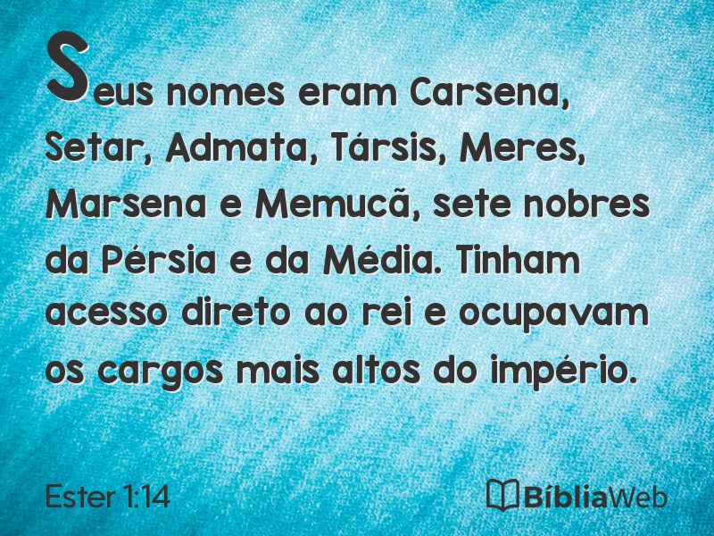 Ester 1:14 em imagem para compartilhar