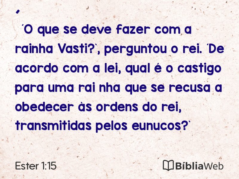 Ester 1:15 em imagem para compartilhar