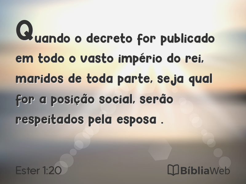Ester 1:20 em imagem para compartilhar