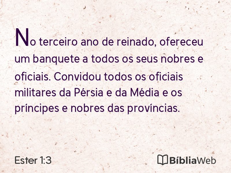 Ester 1:3 em imagem para compartilhar