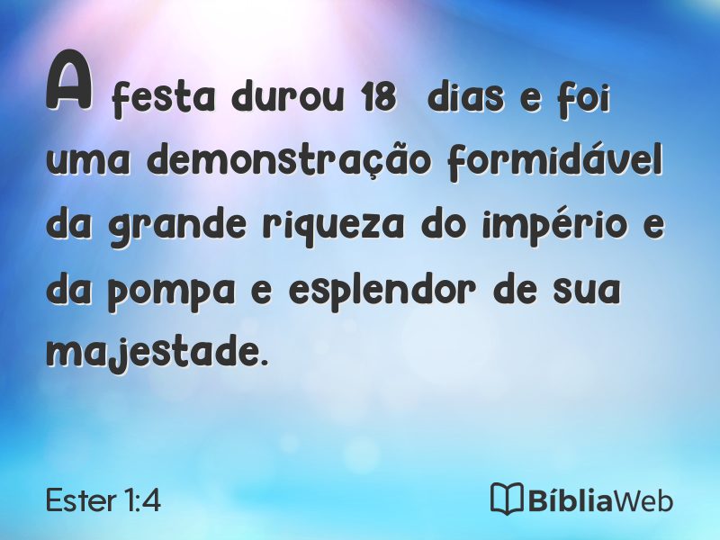 Ester 1:4 em imagem para compartilhar