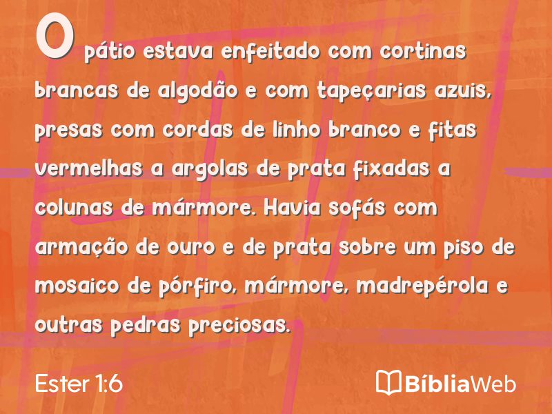 Ester 1:6 em imagem para compartilhar