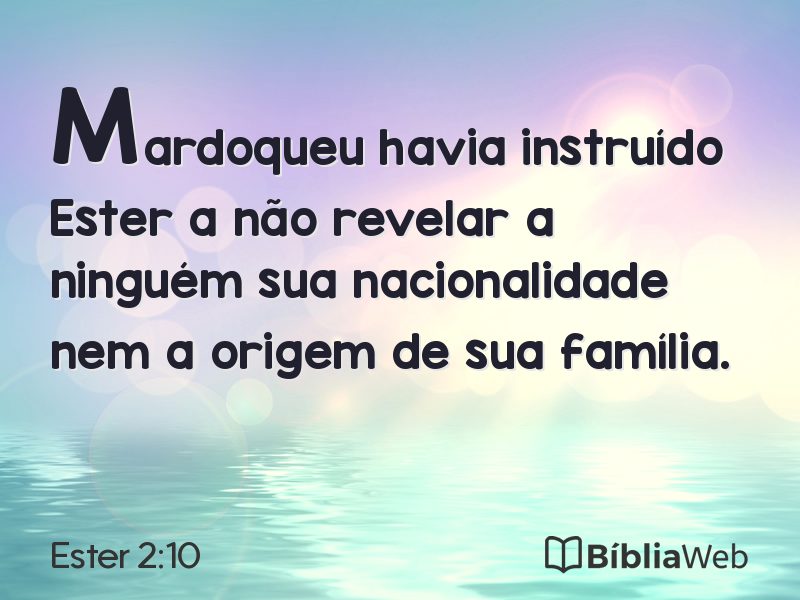 Ester 2:10 em imagem para compartilhar