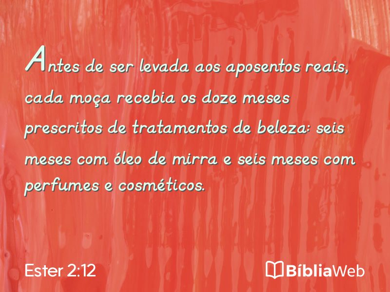 Ester 2:12 em imagem para compartilhar