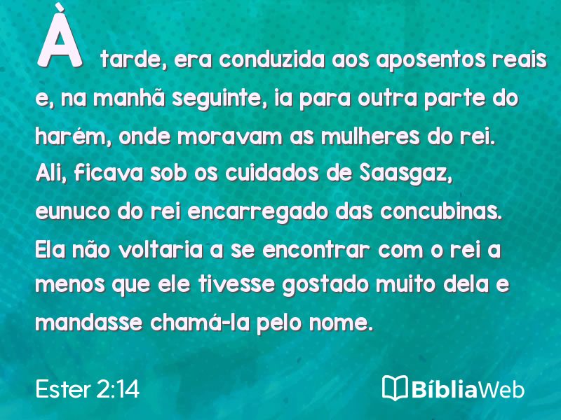 Ester 2:14 em imagem para compartilhar