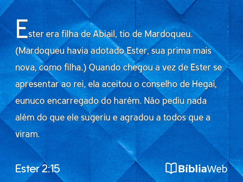 Ester 2:15 em imagem para compartilhar
