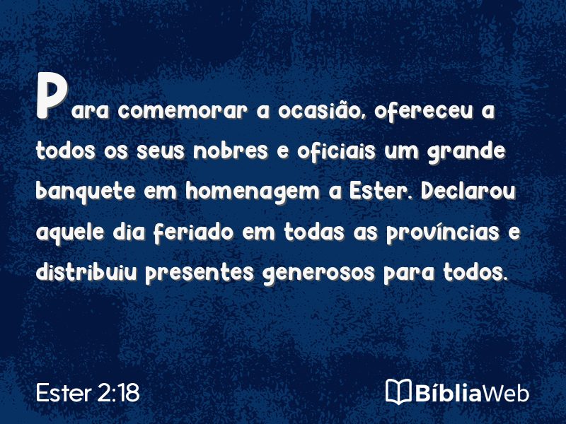 Ester 2:18 em imagem para compartilhar