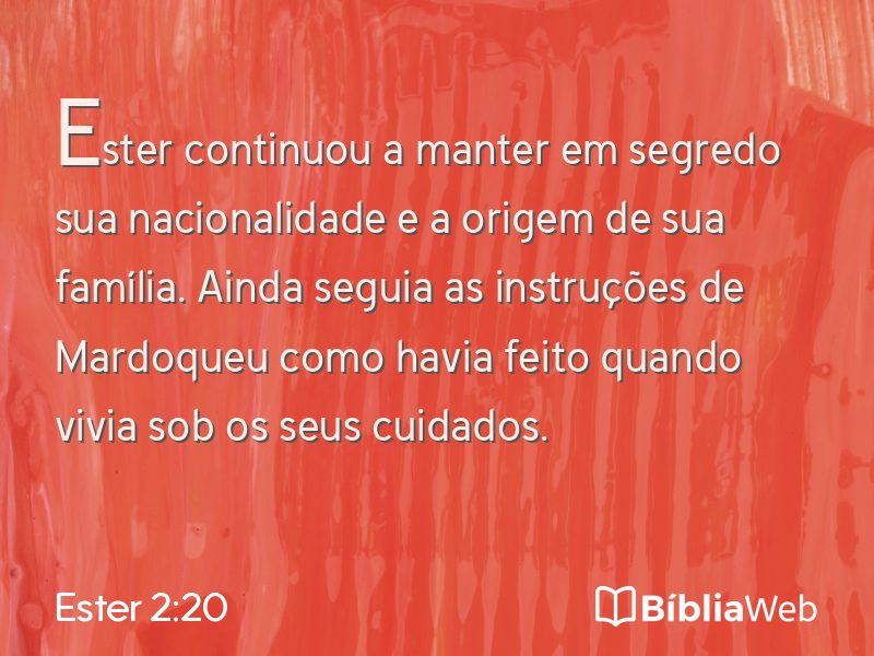 Ester 2:20 em imagem para compartilhar