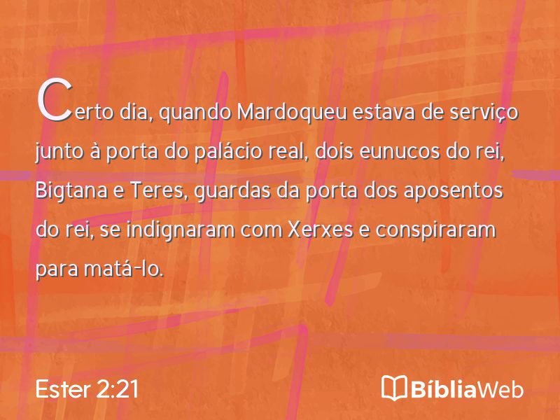 Ester 2:21 em imagem para compartilhar
