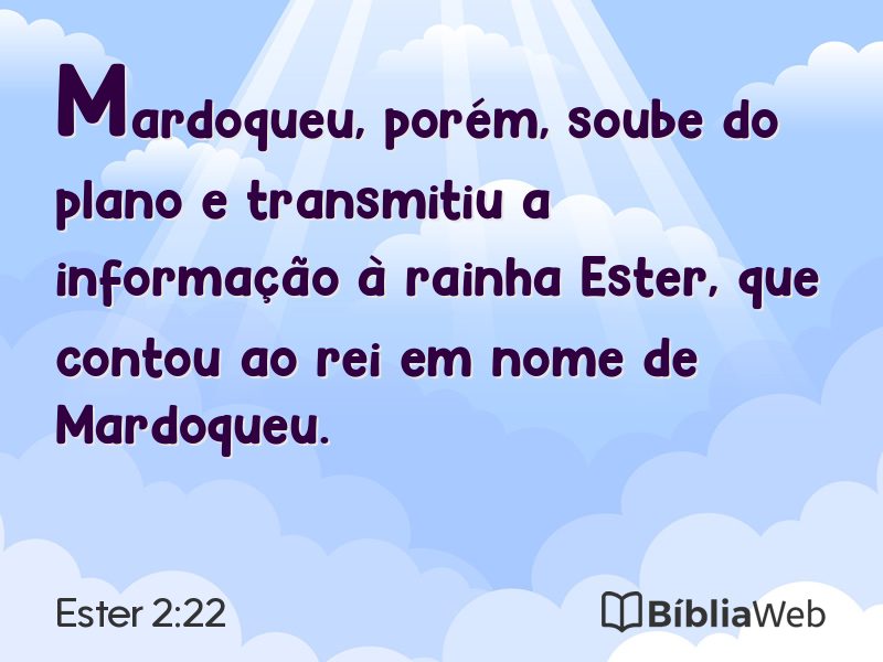 Ester 2:22 em imagem para compartilhar